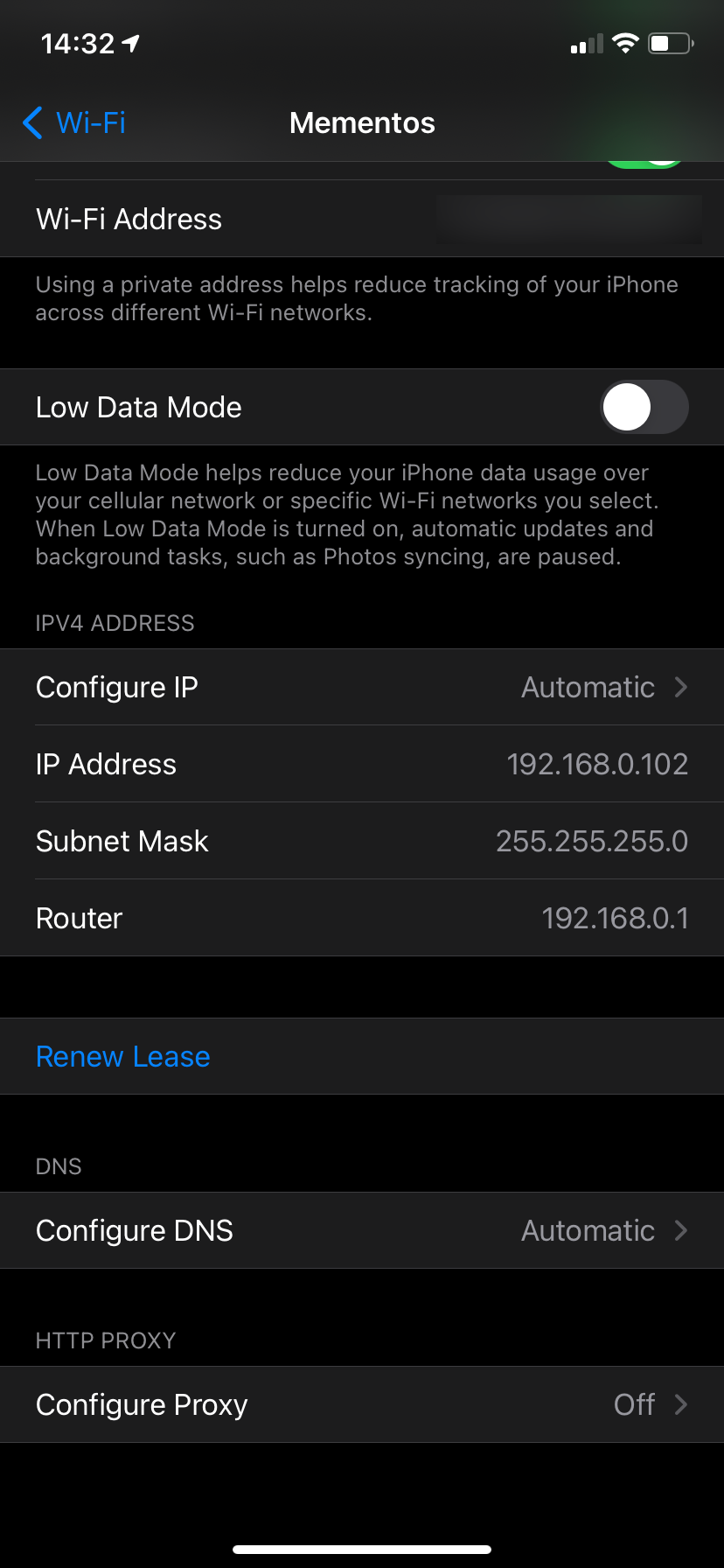 iPhone IP Address Info