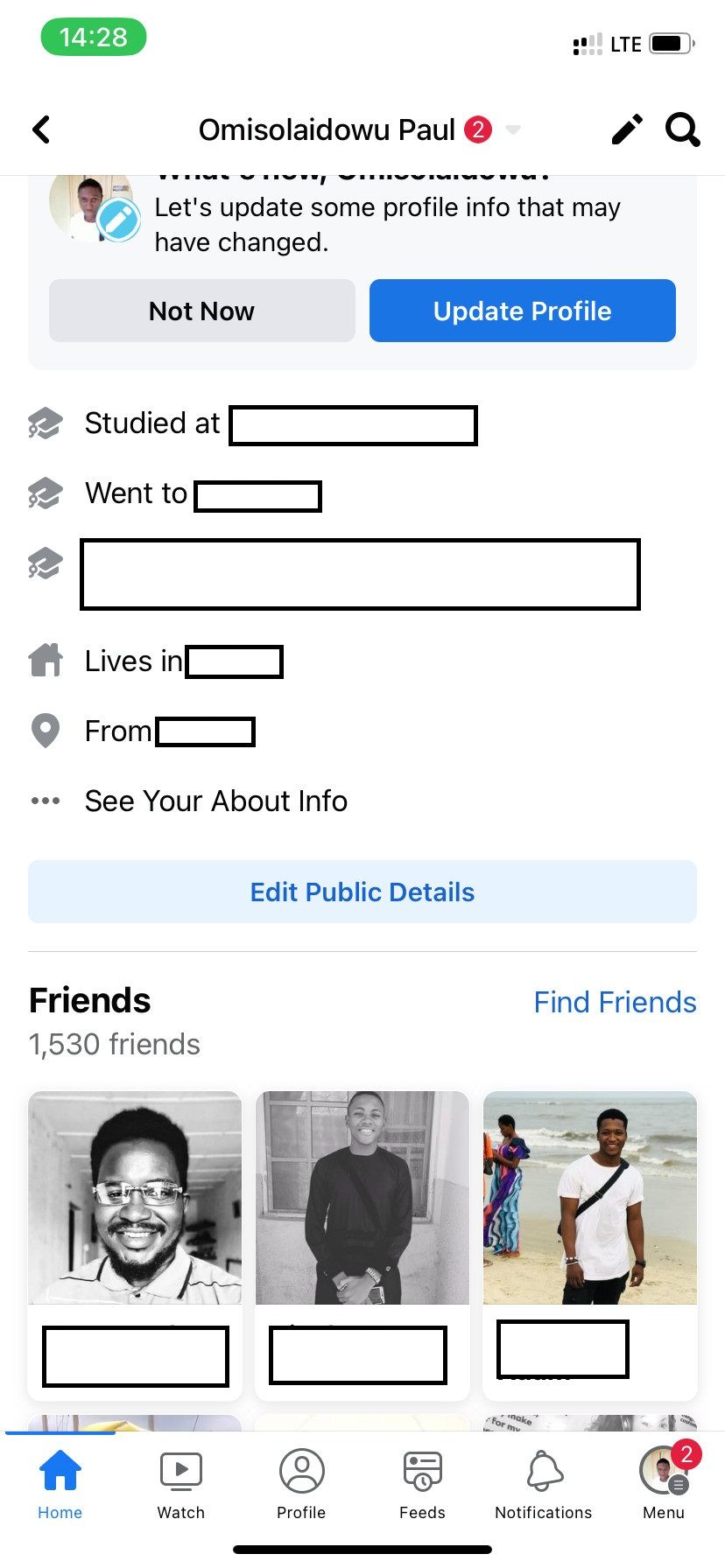 Facebook profile