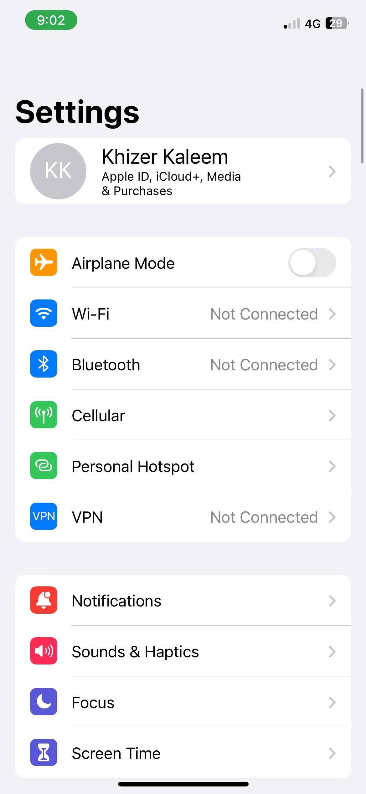 iOS Settings