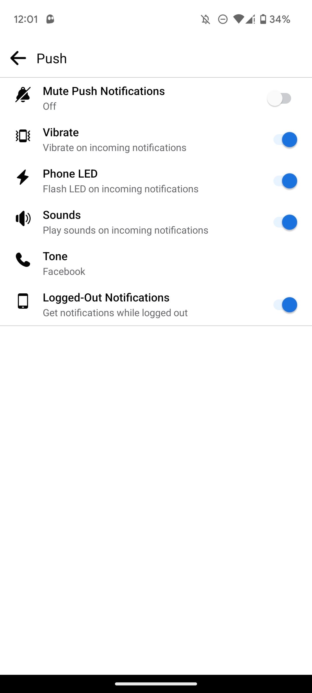 Push notifications enabled on Facebook’s Android app