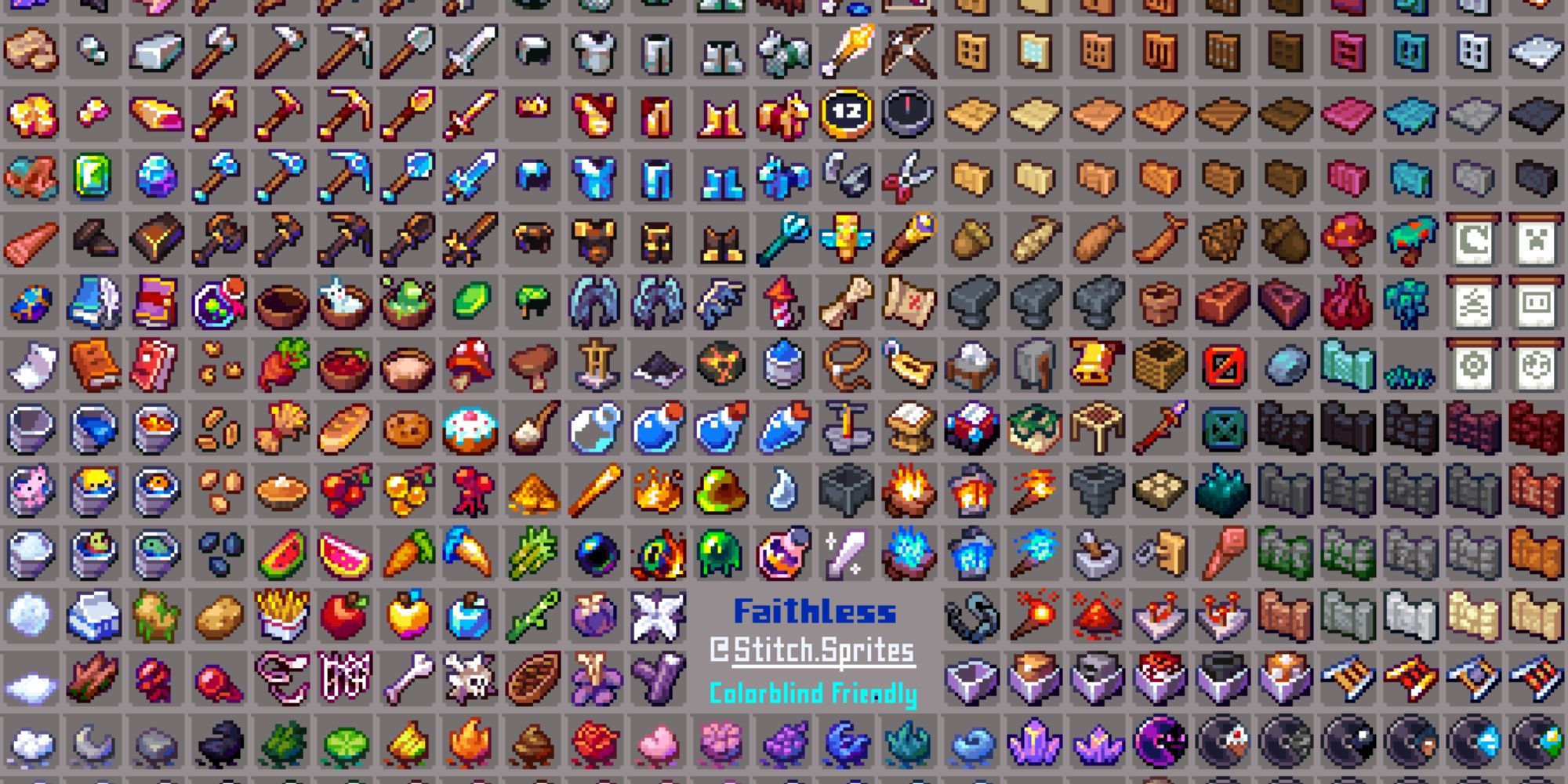 Minecraft Items in the Faithless texture pack