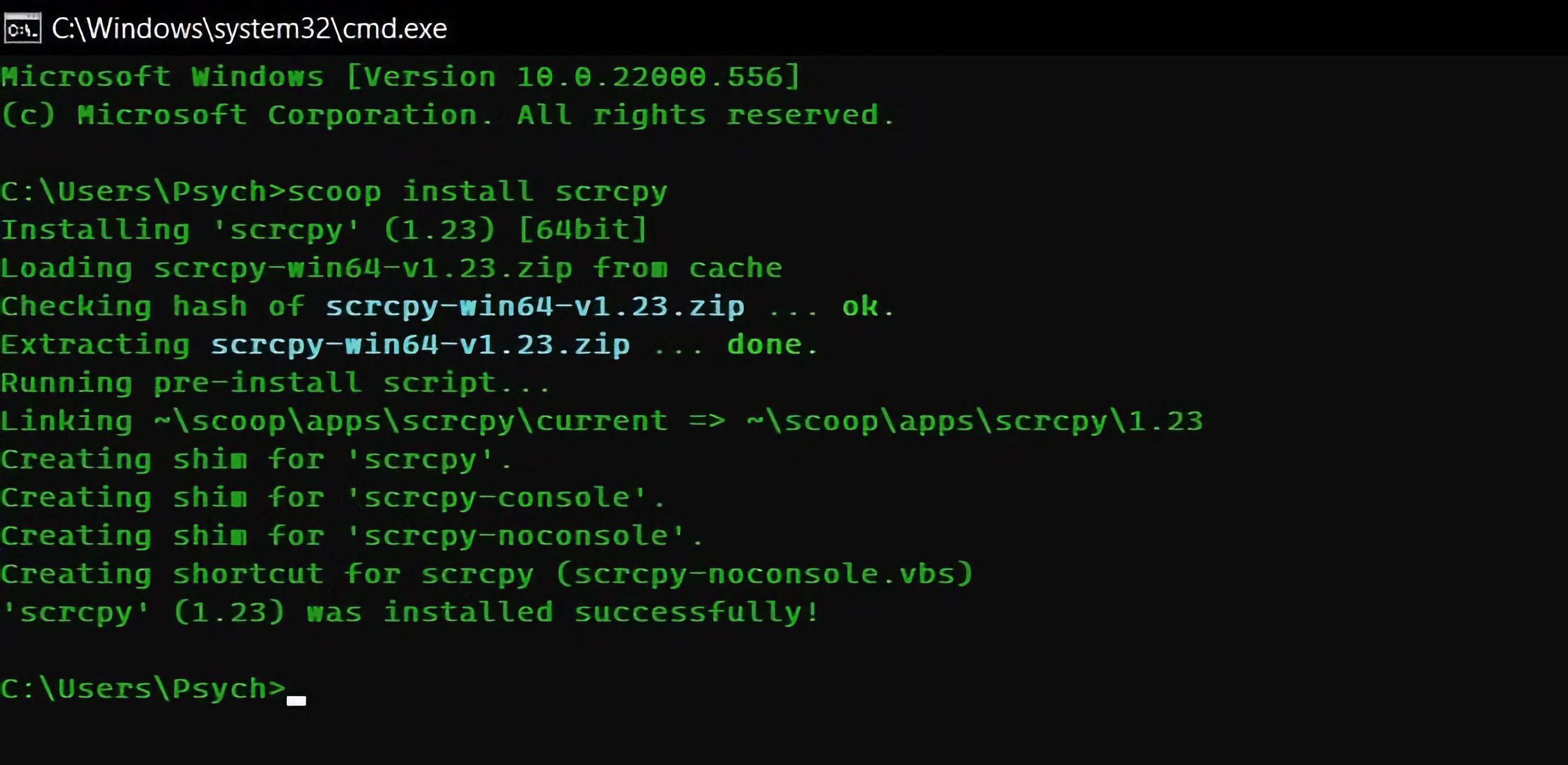 scoop scrcpy install