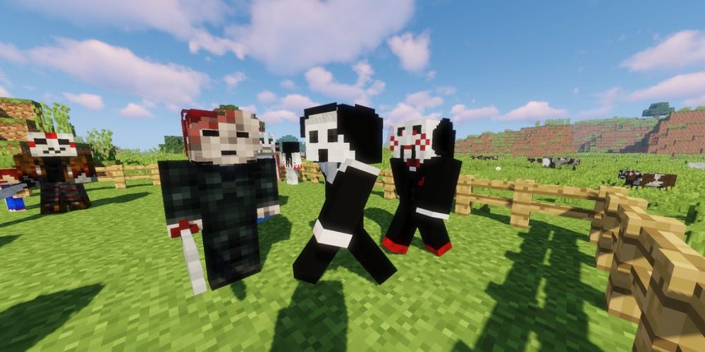 Horror icons, Michael Myers, Jigsaw, Jason, chucky, and more in Minecraft