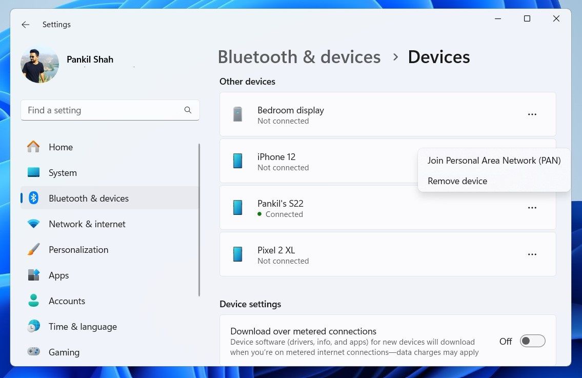 Join a Personal Area Network From Windows 11 PC